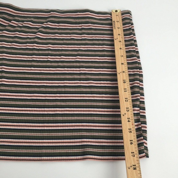 No Boundaries Pull On Elastic Waist Striped Mini Skirt 2XL Green Peach White - Picture 5 of 5